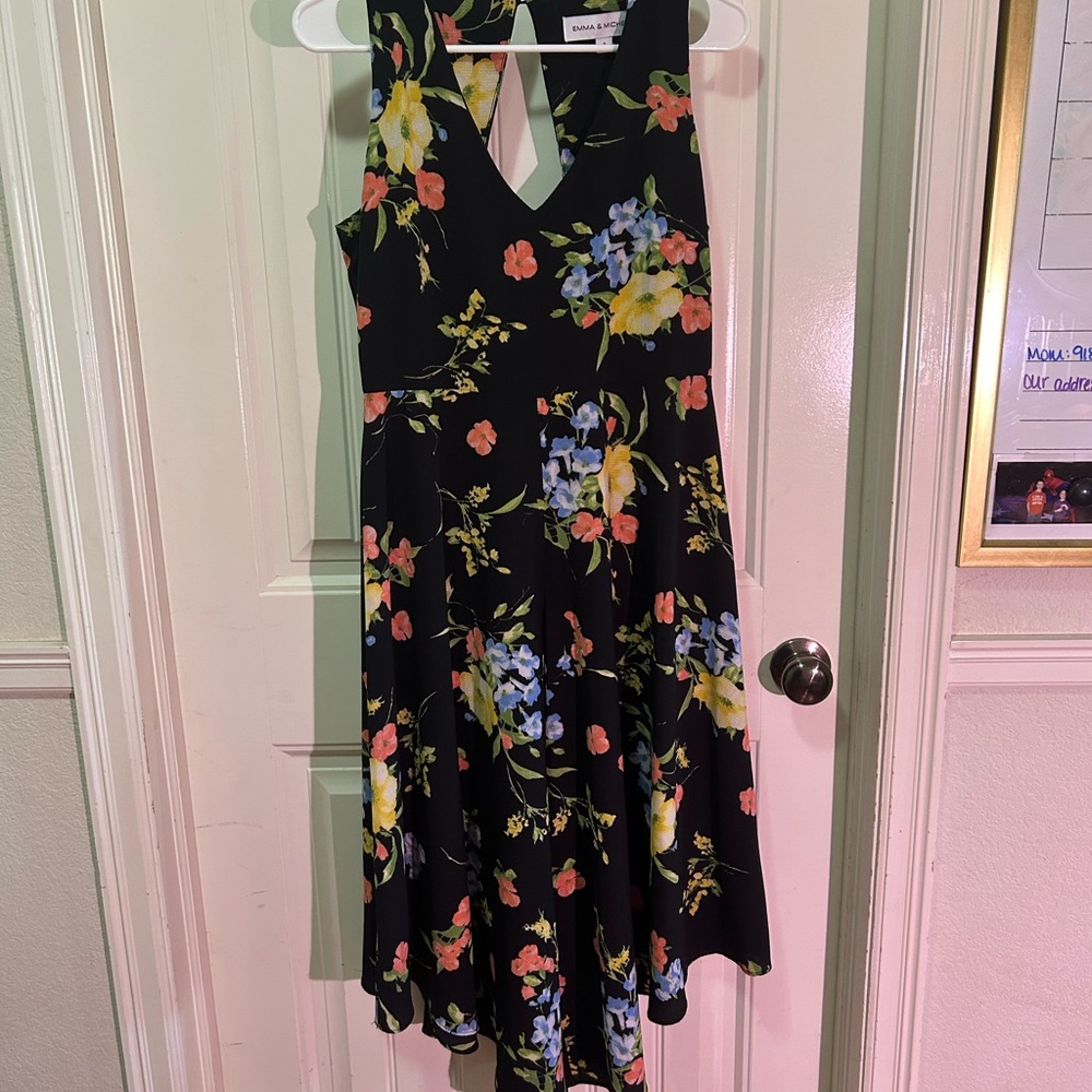 ☀️Black/floral wide leg jumpsuit☀️